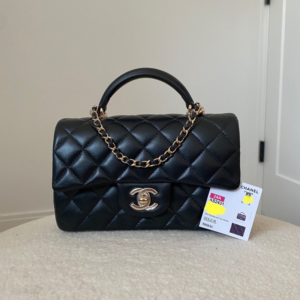 ✨Chanel Mini Classic Flap Bag with Top Handle